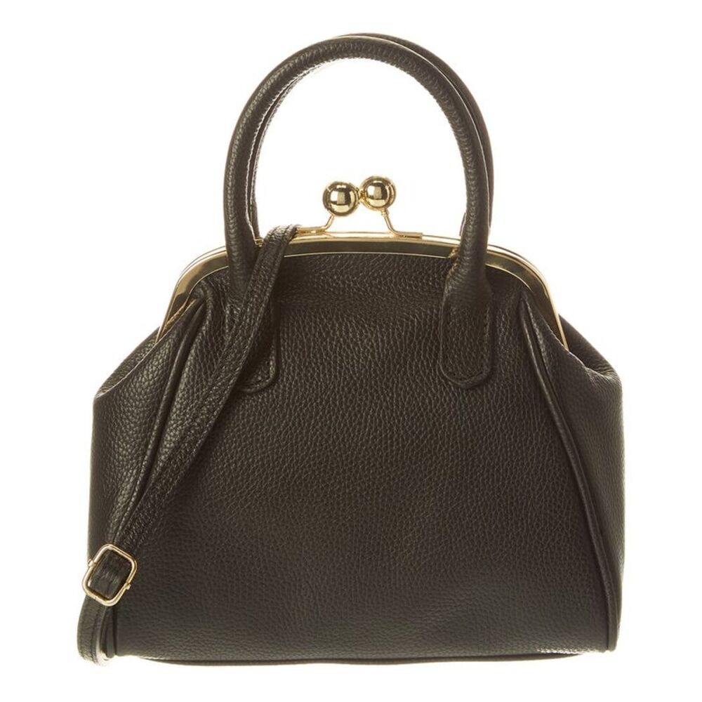 Isabella Rossetti Tally27 Top Handle Leather Satchel, Black